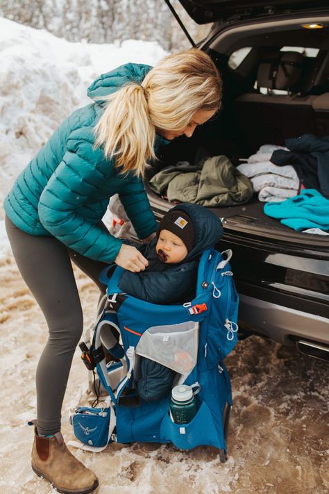 What to Pack for Hiking with a Baby - Hailey Outside Hiking With Newborn, Hiking With Toddlers, Hiking With Baby, What To Pack For Hiking, Outdoor Mom, Baby Frenchie, Best First Aid Kit, Travel With Baby, Baby Camping