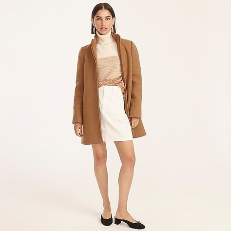 J.Crew: Lodge Coat In Italian Stadium-cloth Wool For Women Jcrew Coat, Pea Coats Women, Olive Green Jacket, Ruffle Jacket, Jcrew Collection, Jcrew Women, Clothes Horse, Field Jacket, Women's Coats & Jackets