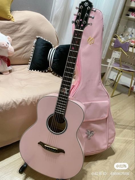 Monster High Makeup, Acoustic Guitar Photography, Pink Guitar, Guitar Photos, Guitar Obsession, Music Studio Room, Guitar Photography, Dream Music, Guitar Girl