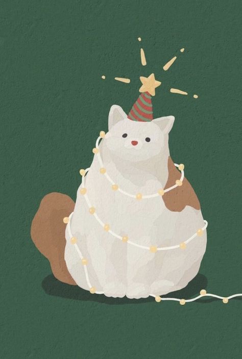 Kitty Christmas, White Cat, Kitty, Wallpapers, Christmas, White