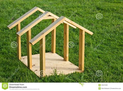 Easy-Build Dog House Plans | Dog House Wood Frame Royalty Free Stock Images - Image ... Dog Houses For Big Dogs, Homemade Dog House, Large Dog House Plans, Easy Dog House, Pallet Dog House, Small Dog House, House Frame, Build A Dog House, Niche Chat