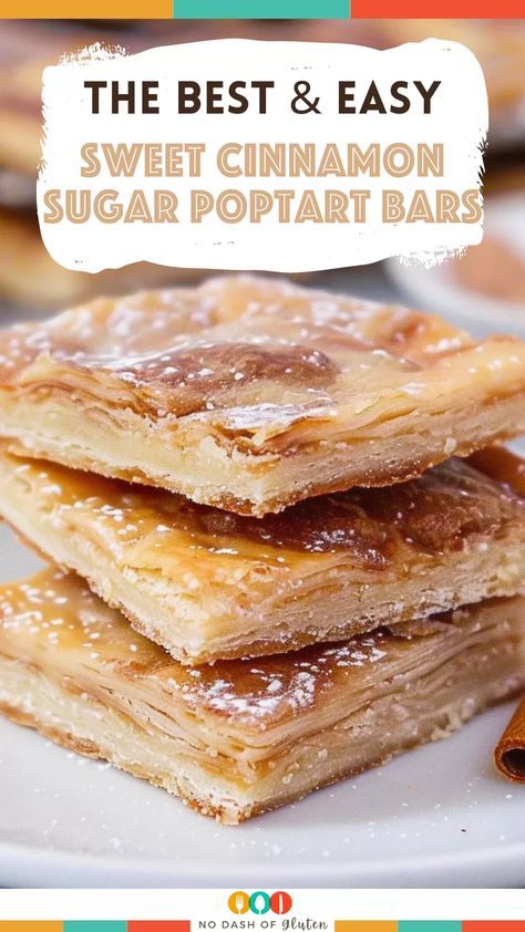 Sweet Cinnamon Sugar Poptart Bars are the perfect nostalgic treat with a homemade twist! Flaky pastry, rich cinnamon-sugar filling, and a sweet glaze on top. Perfect for breakfast or dessert! Make these poptart bars today and bring back all those childhood memories! Ready in under an hour. Pin now and try later! Pop Tart Bars, Pie Pockets, Homemade Shortbread, Sweet Glaze, Dessert Smoothie, Sugar Pie, Pop Tart, Bread Snacks, Soup Dinner