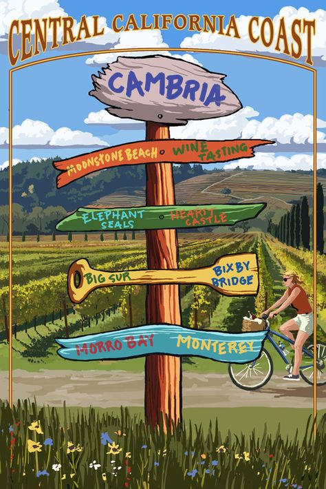 Charlestown Massachusetts, Massachusetts Poster, Central California Coast, Neighborhood Signs, Central Coast California, Boston Common, Retro Travel Poster, Central California, Free Canvas