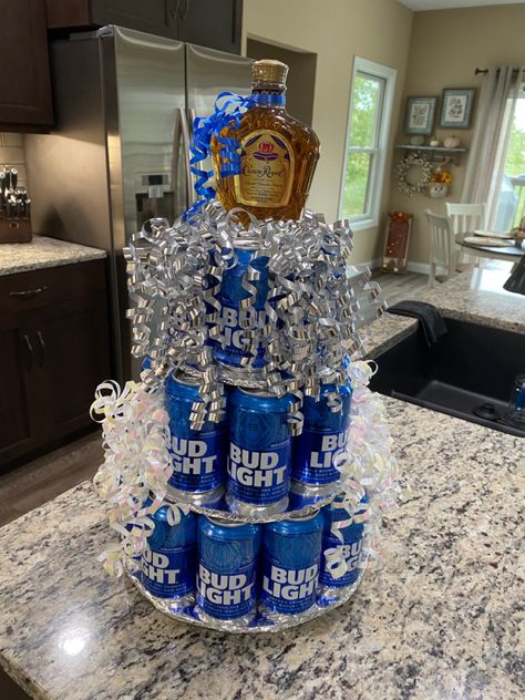 #budlight #dirtythirty #beercake Budlight Cakes For Men, Bud Light Birthday, Beer Cake Tower, 21st Birthday Gift Baskets, Beer Cakes, Booze Gift, Birthday Beer Cake, Birthday 21, Birthday Beer