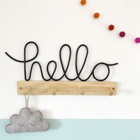 Diy Wire Word Wall Art, Wire Words Wall Art, Wire Letters, Wire Words, Wire Sign, Wire Wall Art, Wire Knitting, Diy Wool, Wire Diy