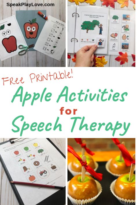 Speech Therapy Free, Activities For Speech Therapy, Language Development Activities, School Speech Therapy, Preschool Language, Apple Activities, Special Education Elementary, Communication Board, Preschool Speech