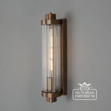 Victorian Bathroom Lights | The Victorian Emporium Art Deco Bathroom Lighting, Brass Picture Light, Globe Wall Light, Reeded Glass, Art Deco Bathroom, Vintage Wall Lights, Brass Bathroom, Glass Wall Lights, Brass Wall Light