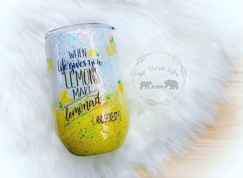 Lemon Tumbler, Lemonade Tumbler, Customized Tumblers, Epoxy Projects, Epoxy Cups, Summer Tumbler, Make Lemonade, Epoxy Tumbler, Epoxy Tumblers