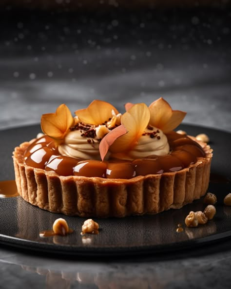 If you’re a fan of sweet and indulgent desserts, then you’re going to love this Dulcey apple and hazelnut caramel tart. This luxurious tart combines the rich and creamy flavors of Dulcey chocolate with the … Fall Plated Dessert Ideas, Italian Chocolate Desserts, Autumn Tarts, Amaretto Truffles, Christmas Tarts, Caramel Apple Tart, Vanilla Tart, Luxury Desserts, Caramel Tarts