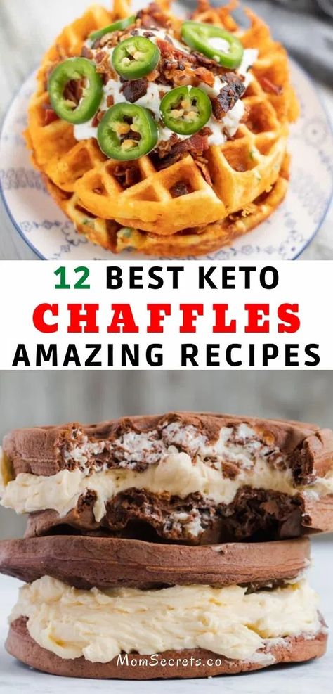 These keto Chaffle recipes are the best! Check out these 16 amazing keto chaffle recipes that are savory, for dessert, or breakfast! Breakfast Chaffles, Low Carb Chaffle, Keto Chaffle Recipes, Bread Replacement, Low Carb Pizza Recipes, Chaffle Recipes, Keto Chaffles, Keto Chaffle, Dessert Waffles