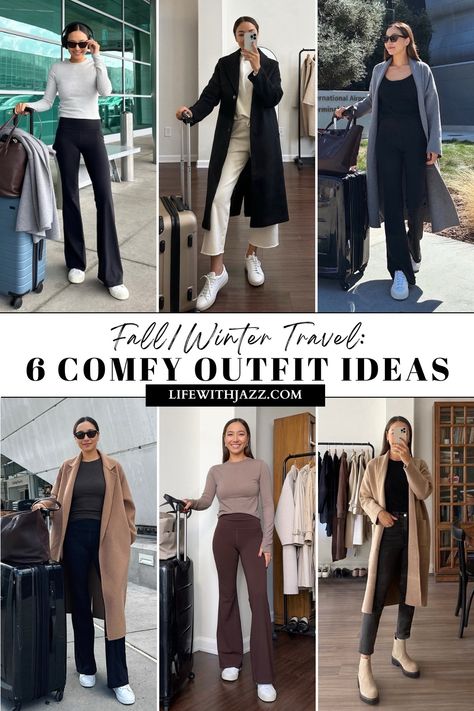 6 Comfy Travel Outfit Ideas for Fall/Winter - LIFE WITH JAZZ Tourist Outfit Fall, Life With Jazz, Comfy Outfit Ideas, Outfit Ideas For Winter, Travel Outfit Ideas, Tourist Outfit, Mango Coats, Comfy Travel Outfit, Outfit Ideas For Fall