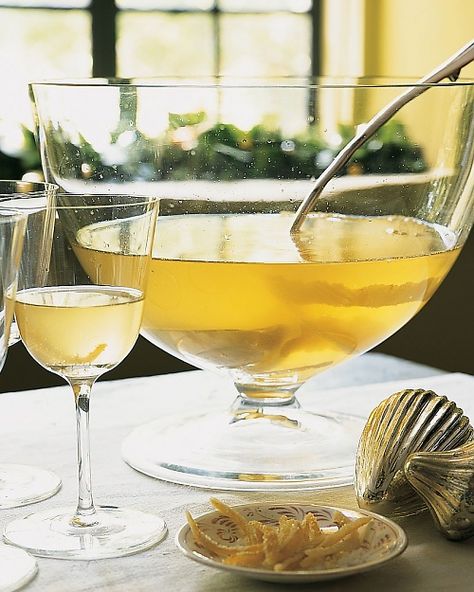 Lemon Drop Champagne Punch - Martha Stewart Recipes Champagne Punch Recipes, Vodka Punch, Holiday Punch Recipe, Candied Lemon Peel, Champagne Punch, Martha Stewart Recipes, Batch Cocktails, Holiday Punch, Squeezed Lemon