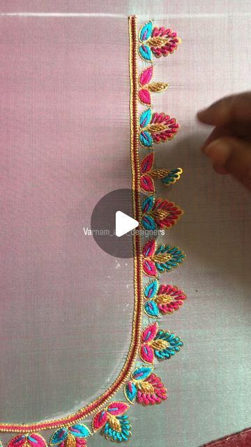 Hand Thread Work Designs, Blouse Back Neck Embroidery Designs, Thread Aari Work Designs, Thread Work Blouse Designs Embroidery, Simple Aari Thread Work Blouse Design, Hand Embroidery Blouse Designs, Only Thread Work Blouse Designs, Simple Embroidery Designs Blouse, Simple Maggam Work Designs