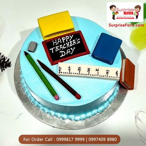 Teachers Day Theme, Teacher Birthday Cake, Heart Cake Recipes, Teachers Day Cake, Teachers Day Special, Teacher Cakes, Order Cakes Online, Candy Birthday Cakes, Cake Story