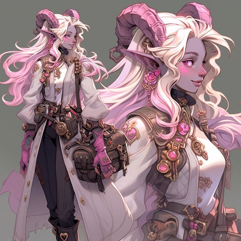 Teifling Cleric Character Design, Dnd 5e Cleric Character Art, Character Design Artificer, Dnd Imp Familiar, Pink Wizard Dnd, Dnd Character Tiefling, Post Apocalyptic Art Concept, Bg3 Oc Art, Rouge Outfits Female Dnd