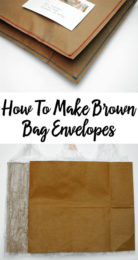 Paper Bag Envelopes, Paper Grocery Bag Crafts, Brown Paper Packages Diy, Cheap Packaging Ideas, Lunch Bag Crafts, Book Bag Diy, Brown Lunch Bag, Brown Paper Envelopes, Homemade Envelopes