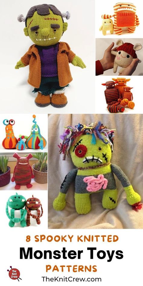 8 Spooky Knitted Monster Toy Patterns For Halloween. 8 Spooky Knitted Monster Toy Patterns For Halloween curated by The Knit Crew. Knitted Monster Pattern Free, Halloween Knitting Patterns Free, Knit Monster, Yarn Monsters, Halloween Knitting Patterns, Halloween Knitting, Cute Tooth, Monster Toys, Spooky Spiders