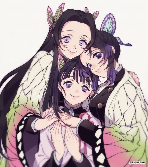 Demon slayer Butterfly Sisters, Butterfly Family, Hxh Characters, Dessin Adorable, Anime Wallpapers, Popular Anime, Noragami, Anime Angel, Matching Profile Pictures