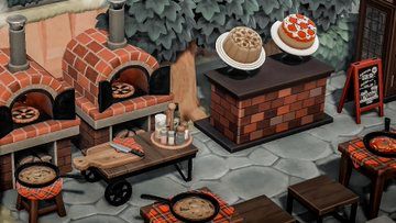 Animal Crossing Pizza, French Coastal, Restaurant Exterior, Animal Crossing 3ds, Animal Crossing Funny, Pizza Design, I Love Pizza, Pizza Place, Pizza Restaurant