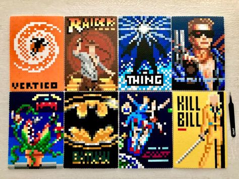 Bead Projects Ideas, Art Perler Beads, Perler Bead Projects, Pearl Beads Pattern, Iconic Movie Posters, Perler Art, Arte 8 Bits, Hama Beads Design, Perler Bead Templates