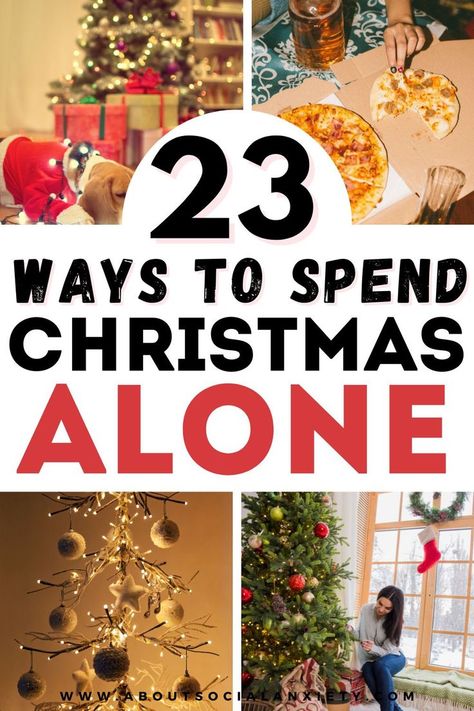 Are you looking for ways to spend Christmas alone? This post shares 23 ideas of things to do alone at Christmas. Ideas include things like creating a holiday playlist or cooking a festive meal. Also sharing ideas for spending Christmas alone at home, Christmas ideas to do alone, and alone for Christmas ideas. New Years Alone Ideas, New Year’s Eve At Home Alone, Thanksgiving Alone Ideas, Solo Christmas Ideas, 50 Ways To Spend Time Alone, Christmas Alone Ideas, Starters Christmas, Christmas Conversation Starters, Alone For Christmas