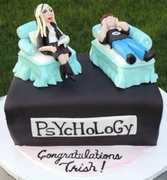 Mmm Psychology Cake, Therapist Ideas, Ninja Crafts, Graduation Hat Designs, Graduation Reception, Congratulations Cake, Grad Cakes, Graduation Party Desserts, College Grad Party