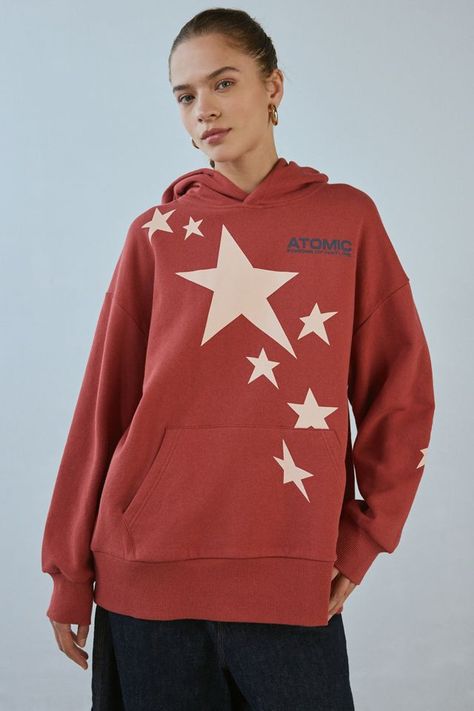 Atomic Star Graphic Hoodie Sweatshirt Star Graphic, Graphic Hoodie, Atom, Graphic Hoodies, Hoodie Sweatshirt, Urban Outfitters, Sweatshirts Hoodie, Stars, Sweatshirts