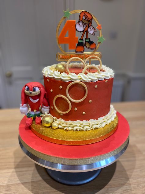 Knuckles Sonic Cake, Knuckles Party Ideas, Knuckles Cake Sonic, Knuckles Birthday Party Ideas, Knuckles Birthday Cake, Sonic And Knuckles Cake, Knuckles Birthday Party, Red Sonic, Superman Birthday Cake