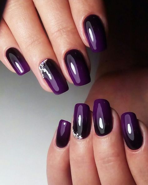 Dark purple nail designs are becoming increasingly popular among women, thanks to their elegant and sophisticated appearance. Check 2024 Trends with Nailkicks. Hombre Nails Black And Purple, Black And Purple Ombre Nails Halloween, Dark Plum Ombre Nails, Purple Nails For Bride, Purple And Black Nails Designs Short, Purple And Silver Nail Art, Dark Purple Gel Nails Ideas, Black And Plum Nails, Dark Purple Nails Ombre