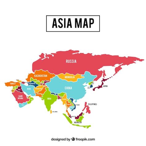 Asean Map, Map Of Continents, Peta Asia, World Map Continents, Map Of Asia, Tourism Design, Landmark Poster, Asia Continent, Countries And Flags