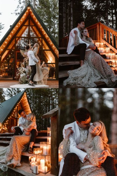 Airbnb A Frame, Cabin Elopement Decor, Cabin Prenup Shoot, A Frame Couple Photoshoot, A Frame Cabin Wedding, A Frame Cabin Photoshoot, A Frame Cabin Elopement, A Frame Photoshoot, A Frame Elopement