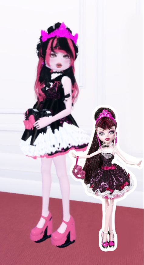 Sweet 1600 Draculaura from Monster High in the Roblox game Dress to Impress (DTI) Sweet 1600 Draculaura, Draculaura Sweet 1600, Draculaura Dress, Roblox Game, Dti Outfits, Game Dresses, Monster High, Sweet 16, Dress To Impress