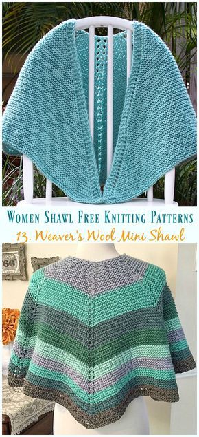 Easy Weaver's Wool Mini Shawl knitting Free Pattern - Women #Shawl; Free #Knitting; Patterns Bulky Yarn Shawl Knitting Pattern, Triangular Shawl Knitting Patterns, Free Knit Shawl Patterns Easy, Shawlette Pattern Knitting Free, Knitted Wrap Patterns, Easy Shawl Knitting Patterns Free, Prayer Shawl Knitting Patterns Free, Triangle Shawl Knitting Pattern Free, Free Knitted Shawl Patterns