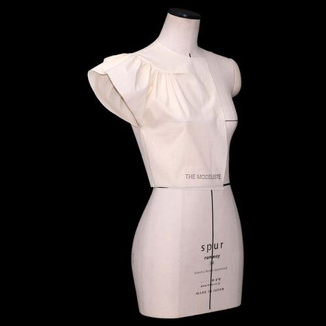 PATTERN MAKING SLEEVE FASHION DESIGN SEWING — THE MODELISTE STUDIO Draping Pattern, Shapes And Forms, Yoke Dress, Draping Fashion, Fashion Design Patterns, Tulip Sleeve, Sleeve Fashion, Collar Designs, Dress Sewing Patterns