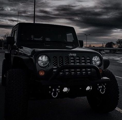 Black Jeep Wrangler, Four Horseman, Black Jeep, Jeep Commander, Four Horsemen, Jeep Cars, Fancy Cars, Black Car, Night Aesthetic