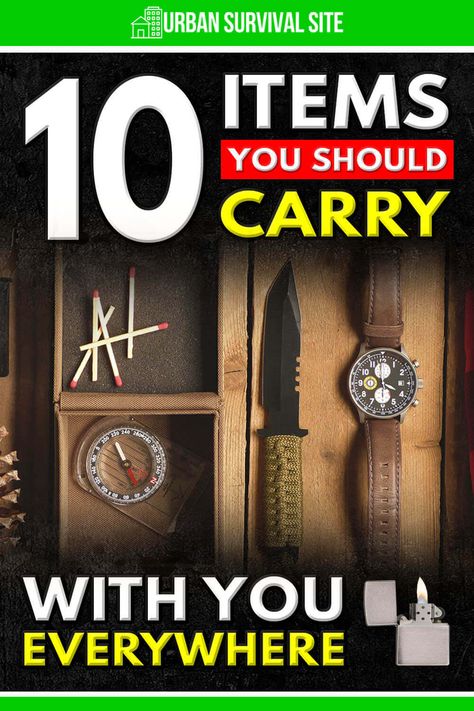 While it may not be possible to carry a full stockpile of survival supplies, there are many everyday carry items that could prove useful. Essential Survival Items, Shtf Preparedness List, Prepper Ideas Survival Gear, Survival Gifts, Emergency Storage, Survival Gear List, Preppers List, Prepper Items, Prepper Ideas