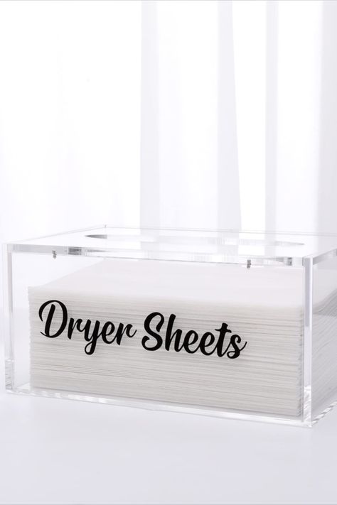 Dryer Sheet Holder, Acrylic Dryer Sheet Dispenser with Hinged Lid, Laundry Room Organization & Decor Box, Container Storage for Fabric Softener Sheets - Clear Dryer Sheets Storage Ideas, Fabric Softener Sheets, Dryer Sheets, Bathroom Tray, Organization Decor, Laundry Room Organization, Fabric Softener, Hinged Lid, Laundry Room