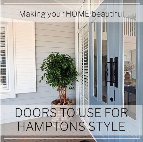 Making your HOME beautiful on Instagram: “Don't forget the finishing touches when you put a style together.  These @corinthiandoors exterior and interior doors really make a…” Rendered House, Hamptons Coastal Style, Hamptons Door, Hamptons Style Homes, Weatherboard House, Elegant Doors, Coastal Hamptons, Hamptons Coastal, Interior Design Details