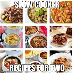 Slow cooker recipes for two Slow Cooker Recipes For Two, Small Crockpot Recipes, Crockpot Recipes For Two, Mini Crockpot Recipes, Recipe For 1, Table For Two, Recipes For Two, Slow Cooked Meals, Healthy Meals For Two