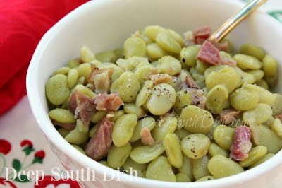 Deep South Dish: 2016 Lima Beans And Ham, Baby Lima Beans, Lima Bean Recipes, Beans And Ham, Deep South Dish, Salt Pork, Ham Hock, Southern Comfort Food, Lima Bean