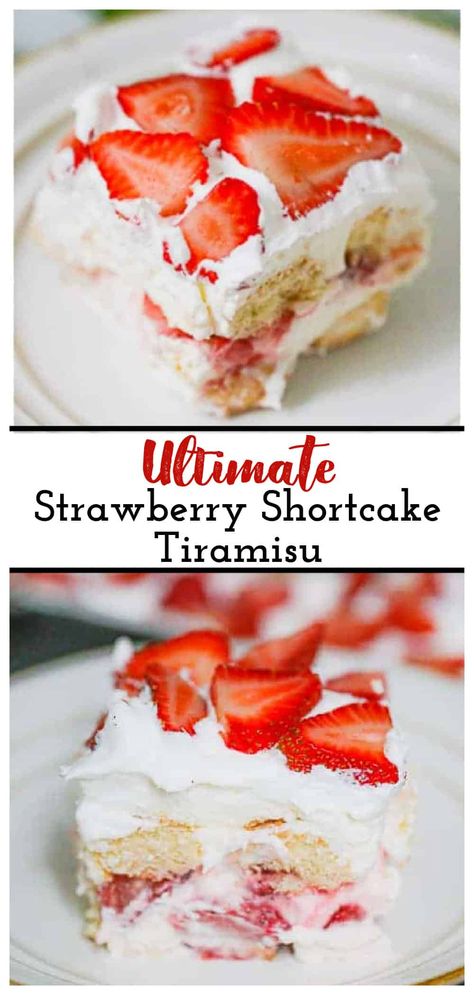 Whipped Cream Filling, Mascarpone Whipped Cream, Italian Tiramisu, Strawberry Tiramisu, Layered Dessert, Strawberry Shortcake Cake, Tiramisu Dessert, Strawberry Shortcake Recipes, Layered Desserts