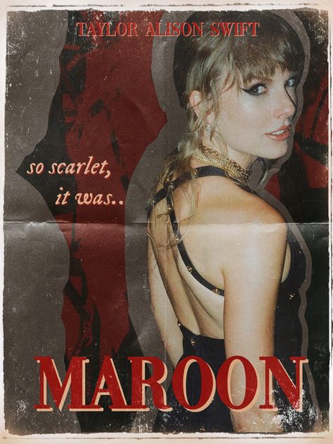 taylor swift maroon midnights vma vmas taylors version vintage poster swiftie taylornation 1989 reputation Taylor Swift Vintage Poster, Taylor Swift Vintage, Taylor Swift Core, Dorm Posters, Taylor Swift Posters, Poster Room, Tour Posters, Taylor Swift Songs, New Poster