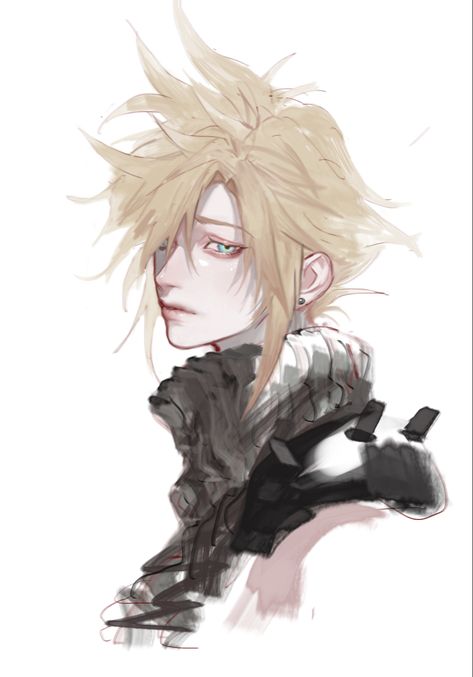 Cloud Fanart Ff7, Cloud Strife Drawing, Cloud Ff7 Fan Art, Cloud Strife Cute, Cloud Strife X Sephiroth, Cloud Final Fantasy Art, Cloud Strife Wallpapers, Cloud X Zack, Cloud Strife Gif