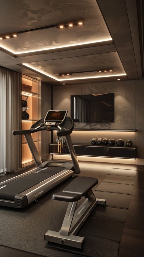 Luxury Fitness Room, Gym Luxury Design, Exercise Room Design, Elegant Home Gym, Sport Interior Design, Gym Room At Home Ideas, Pilates Room In Home, Gym In Home, Luxury Gym Interior