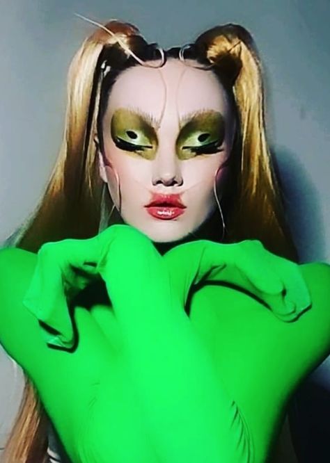 Preying Mantis Costume, Praying Mantis Makeup, Insect Makeup, Praying Mantis Costume, Mantis Costume, Bug Makeup, Effects Makeup, Dance Makeup, Special Effects Makeup