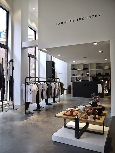 Dutch Fashion, Clothing Store Interior, Store Design Boutique, Laundry Shop, Industrial Factory, Showroom Interior Design, Store Layout, Store Interiors, Surf House