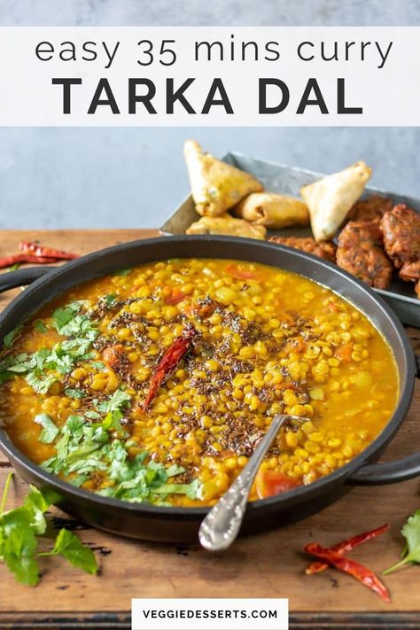 You’ll love this restaurant-style Dal Tadka recipe, made from scratch at home using simple Indian ingredients. The Tarka Dal is made of a thick and tasty chana dal topped with spice-infused oil for a wonderful, deep, and rich flavor. Tarka Dal Recipes, Dal Tarka, Dahl Recipe Indian, Tarka Dhal Recipe, Daal Recipe Indian, Tarka Dal, Dal Tadka Recipe, Tadka Recipe, Dahl Recipe