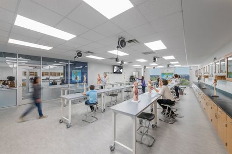 Byron Nelson High School Expansion - Education Snapshots Lab Interior Design, Lab Interior, Anatomy Lab, Interior Architect, All Photos, Design Projects, Anatomy, Conference Room Table, High School