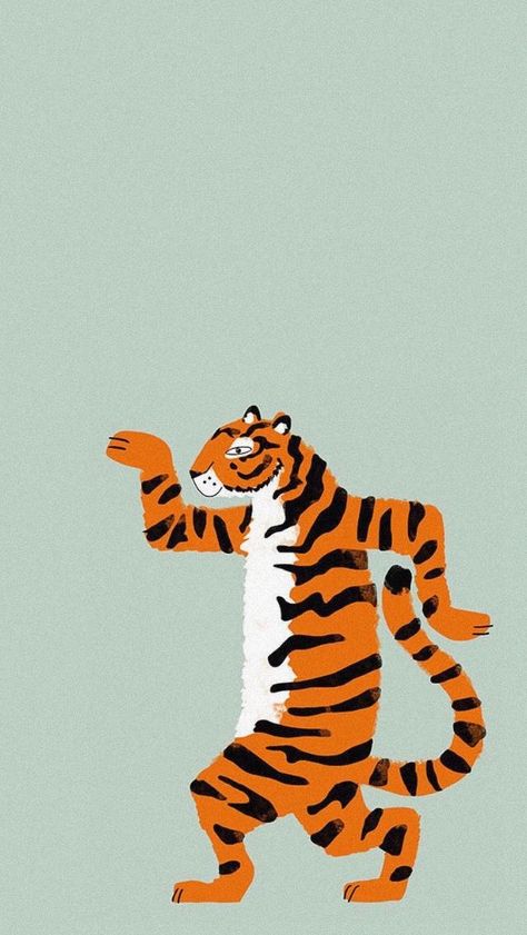 Animal Art Aesthetic, Tigers Illustration, Tiger Illustration Art, Tiger Poster, Tiger Illustration, Trending Pins, Tiger Art, Fun Illustration, Funky Art