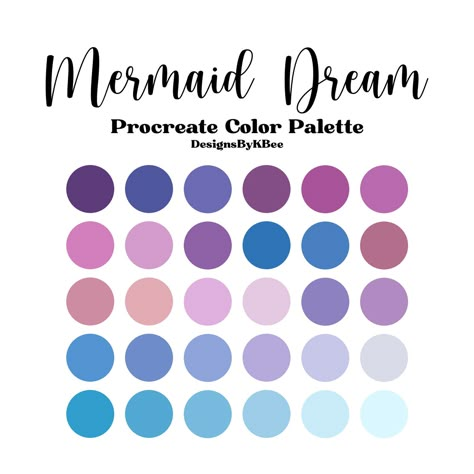 Procreate Color Palette Mermaid Pallet Color Palettes, Procreate Color Palletes, Procreate Palette Free, Color Pallets Procreate, Cool Colors Palette, Free Procreate Color Palettes, Mermaid Color Palette, Colour Palette Procreate, Cute Color Palettes